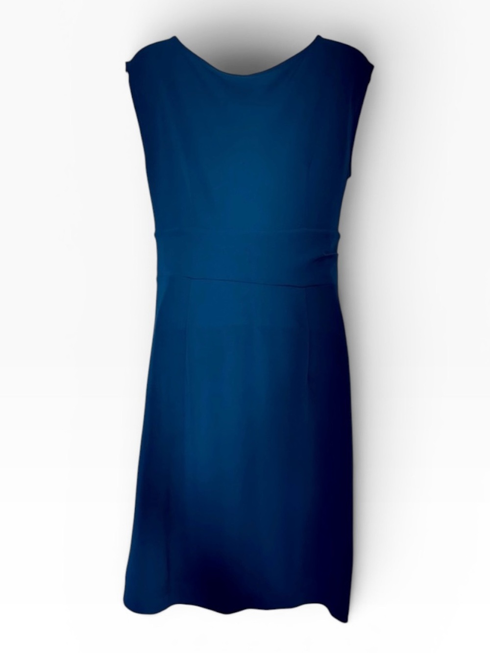Ann Taylor Teal Cowl Neck Sleeveless Career Sheath Knee Length Dress Size 4 - Picture 3 of 6